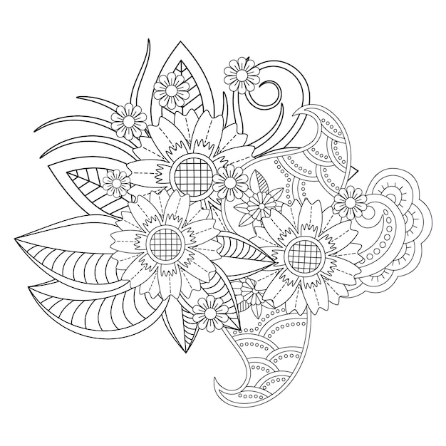 Flower mandala coloring page