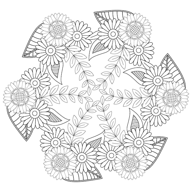 Flower mandala coloring page