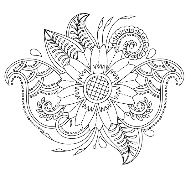 Flower mandala coloring page