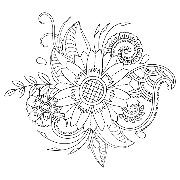 Flower mandala coloring page