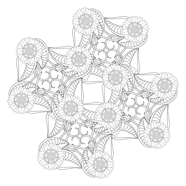 Flower mandala coloring page