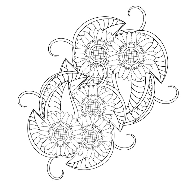 Flower mandala coloring page