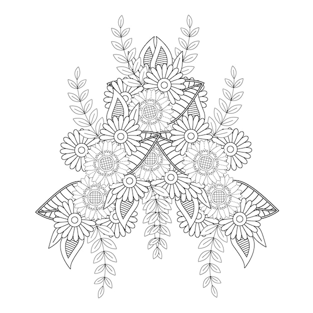 Flower mandala coloring page