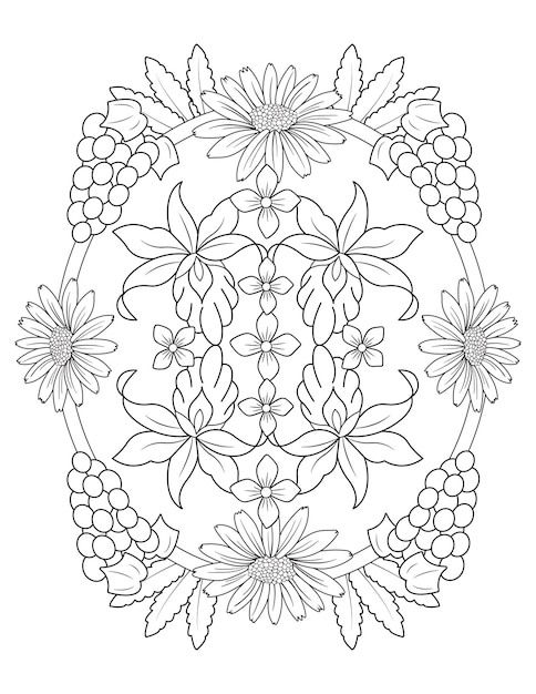 Flower mandala coloring page