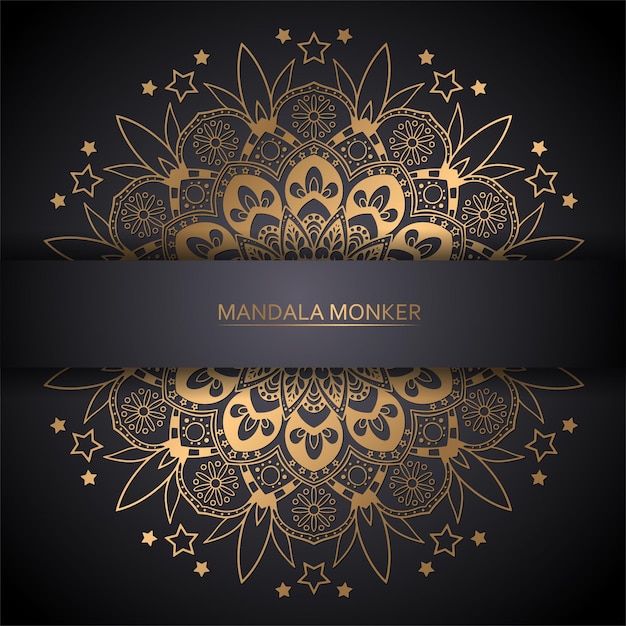 Flower mandala gold vector illustration