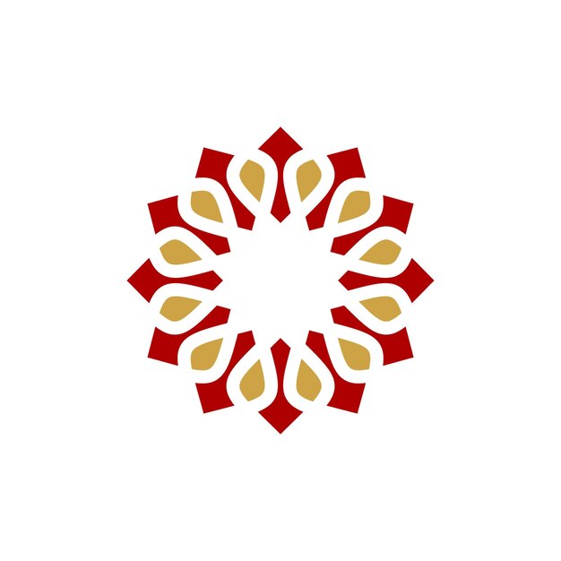 花曼荼羅アイコン ベクトルのロゴのテンプレート
