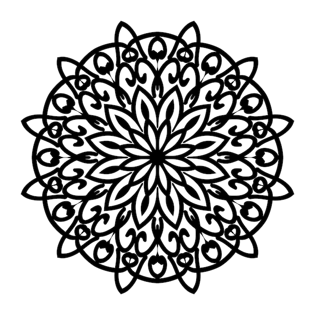 Flower Mandala vector illustration round for coloring book decorative round ornaments