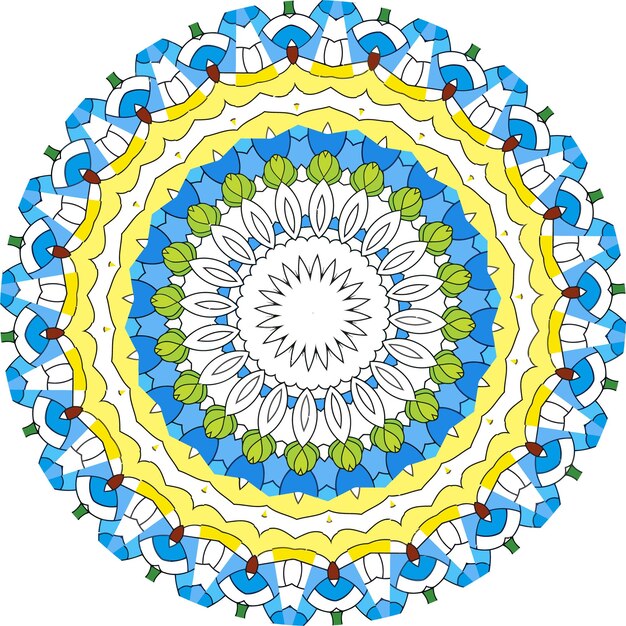 花曼荼羅。ヴィンテージの装飾的な要素。オリエンタル パターン。図。塗り絵ページ