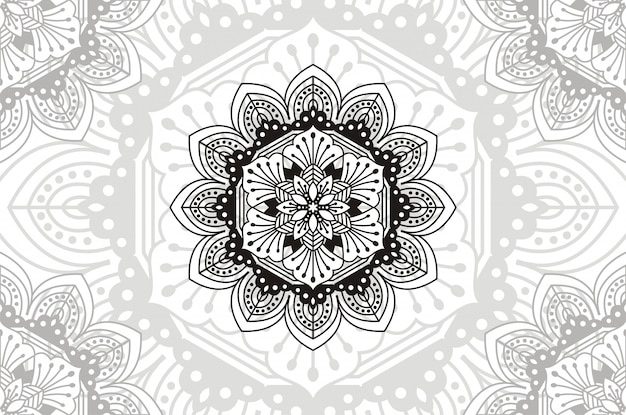 Mandala di fiori. elementi decorativi vintage. illustrazione del modello orientale.