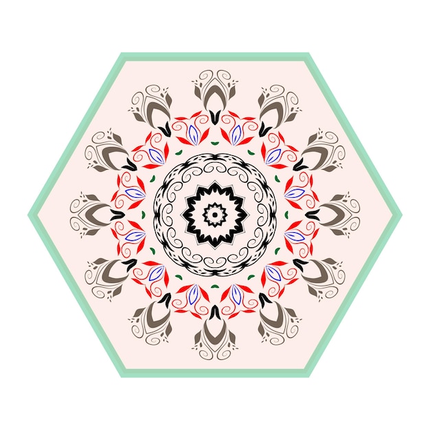Цветочная мандала Винтажные декоративные элементы Восточный узор роскошная векторная иллюстрация