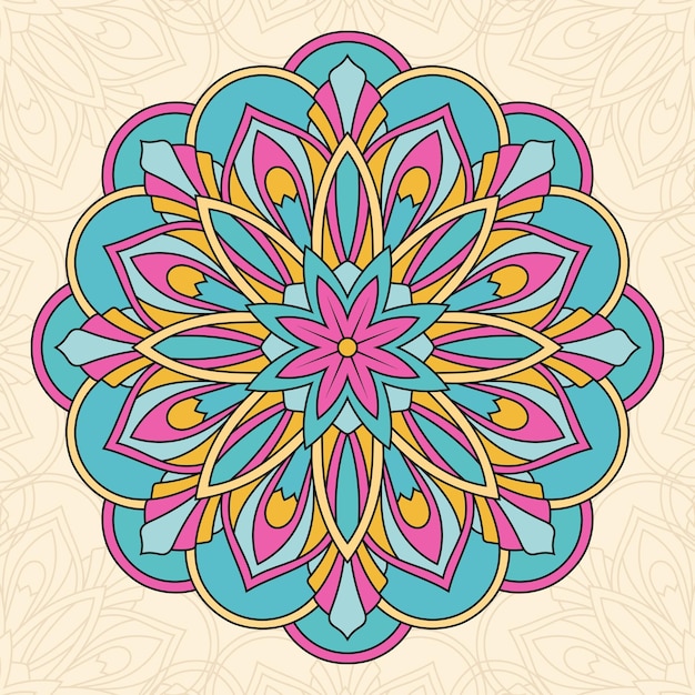 Flower Mandala Vintage decorative elements Oriental pattern vector illustration