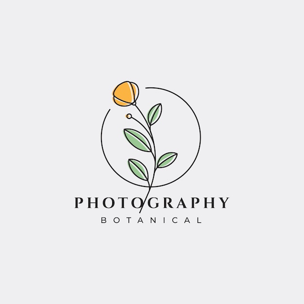 Flower minimal luxury bouquet wedding boho botanical logo design vector graphic illustration