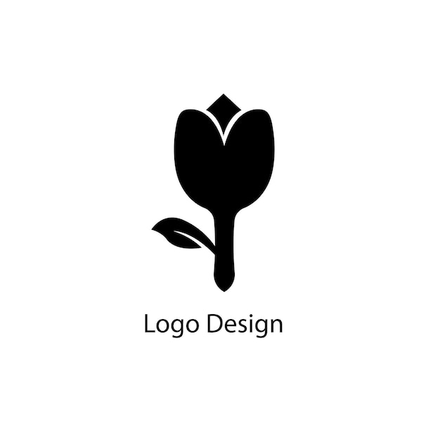 花の最小限のベクトルのロゴのデザイン