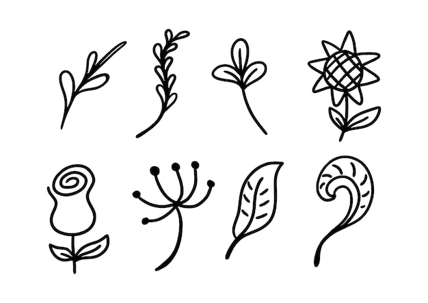 Vector flower nature hand drawn icon