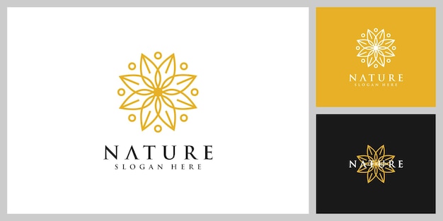 Flower nature logo design template vector