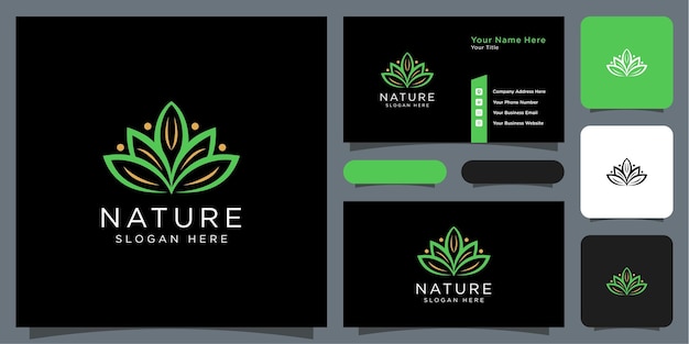 Flower nature logo design template vector