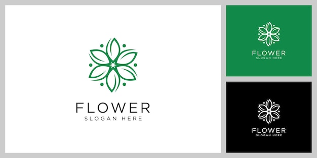 Flower nature logo design template vector