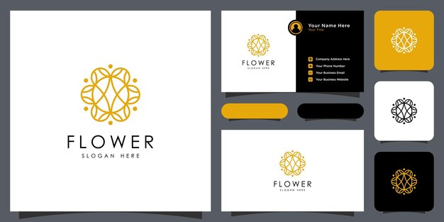 Flower nature logo design template vector