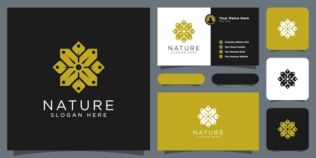 Fiore natura logo design template vector
