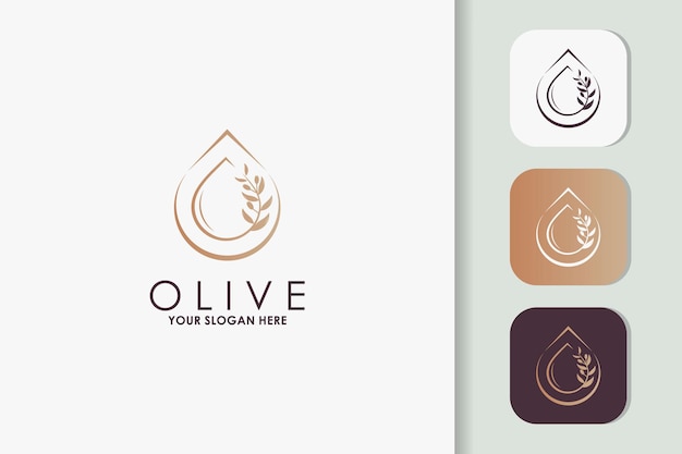 Vector flower oil extract olive oil extract logo design