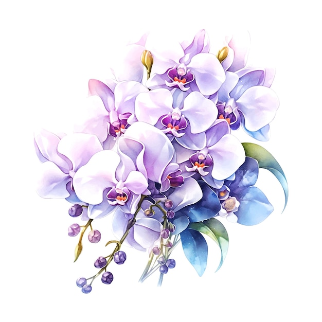 flower orchid watercolor botanical bloom