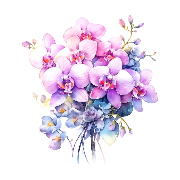 flower orchid watercolor botanical bloom