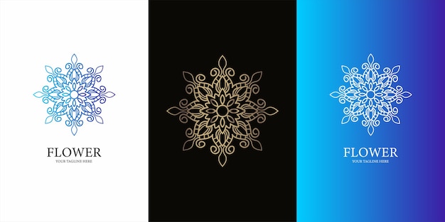 Flower, ornament or mandala logo template design.