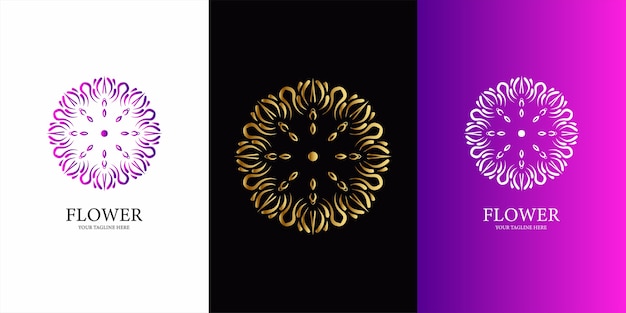 Flower, ornament or mandala logo template design.