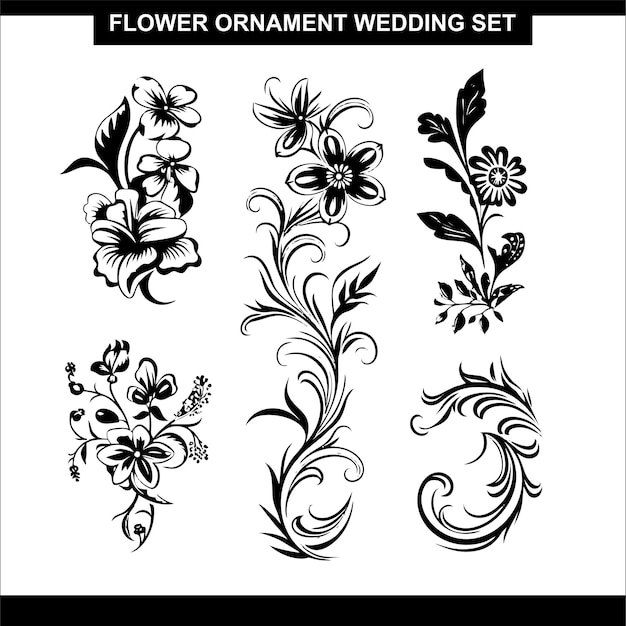 Flower Ornament Wedding set collection bundle luxirous design