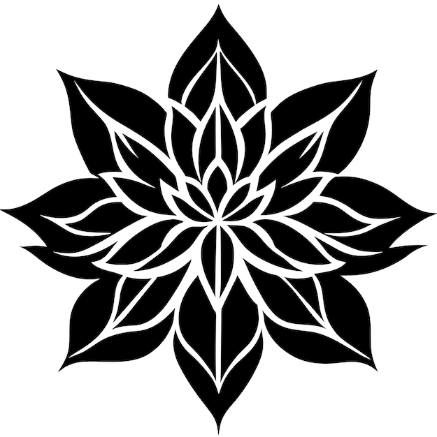 Flower in outline art