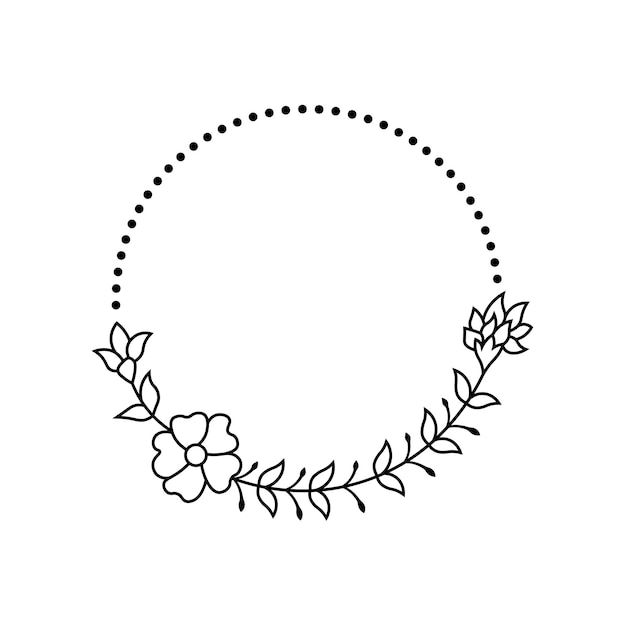 flower outline vector coloring page design floral illustration