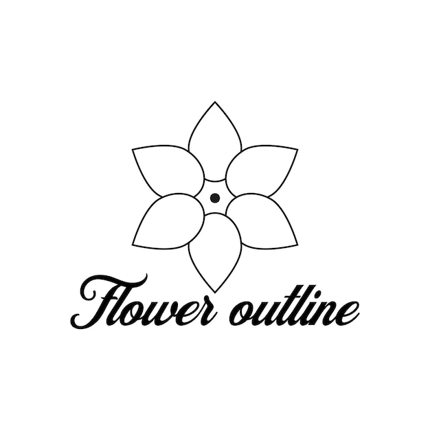 Vector flower outline