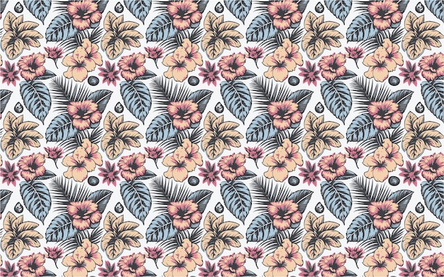 Vector flower painting pattern seamless flower pattern flower background