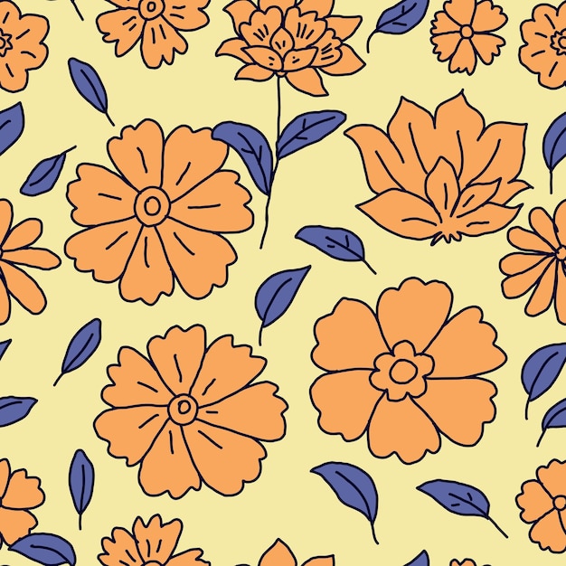 Flower pattern hand drawn