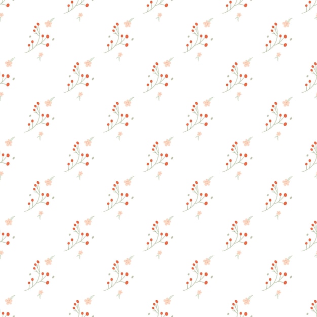 흰색 배경 Loral 파스텔 수채화 스타일에 플랫 스타일의 꽃 패턴