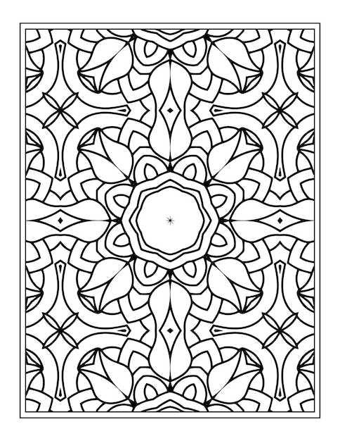 Flower pattern kdp coloring page for adults