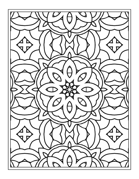 Flower pattern kdp coloring page for adults