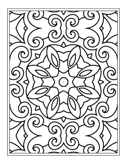 Premium Vector | Flower pattern kdp coloring page for adults