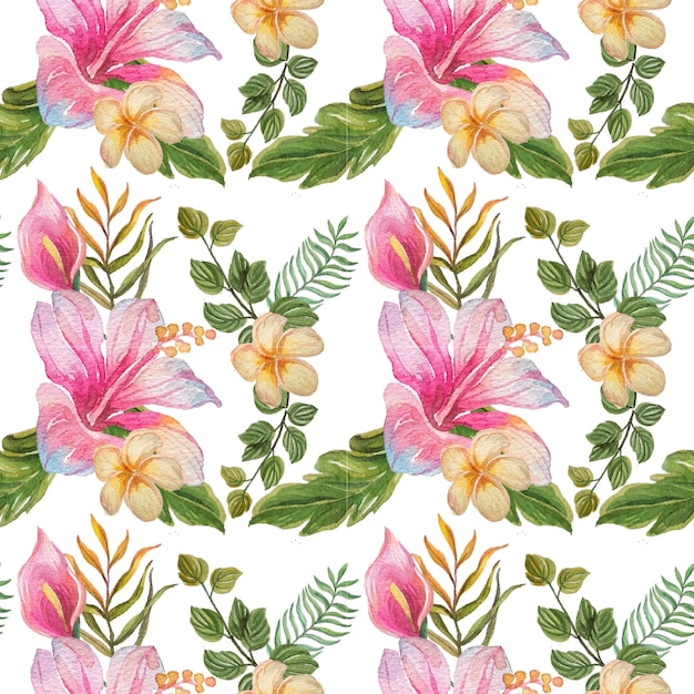 Vector flower pattern watercolor hand draw