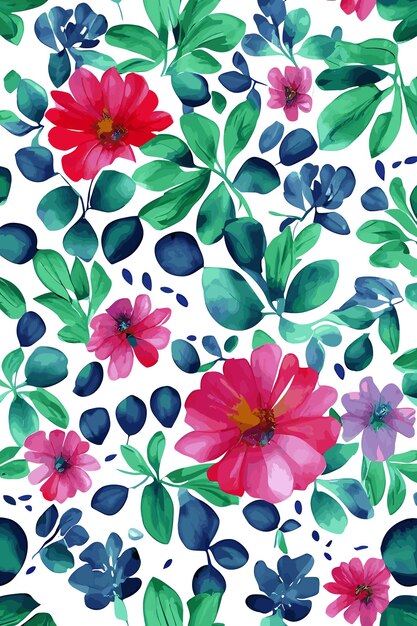 Flower pattern watercolor vector clipart seamless patterns repeating pattern design ai generated