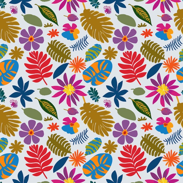 Flower pattern with leaves floral bouquets flower compositions floral pattern