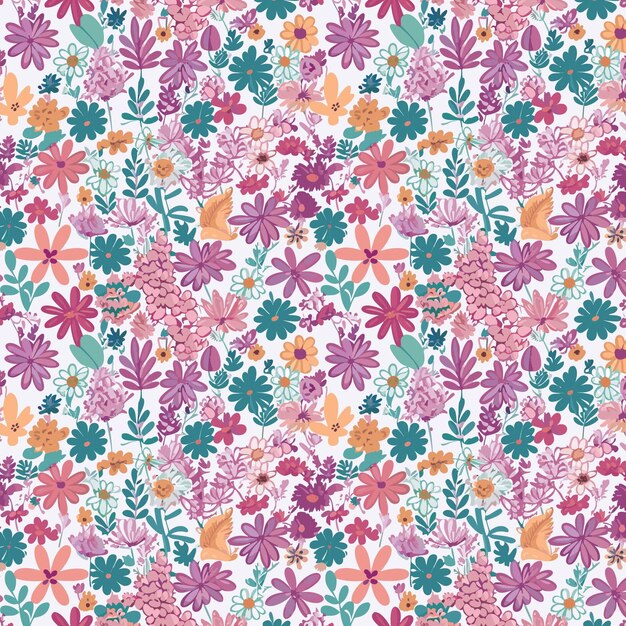 Flower pattern with leaves floral bouquets flower compositions floral pattern