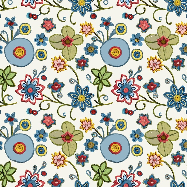 Flower pattern with leaves floral bouquets flower compositions floral pattern