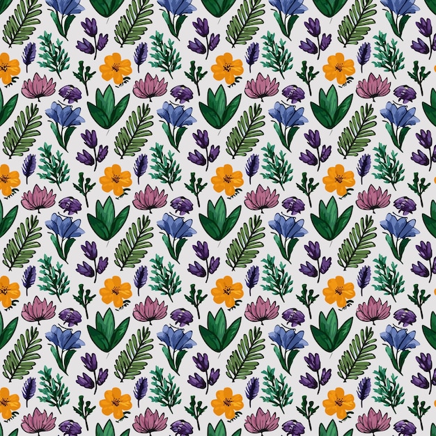 Flower pattern with leaves floral bouquets flower compositions floral pattern