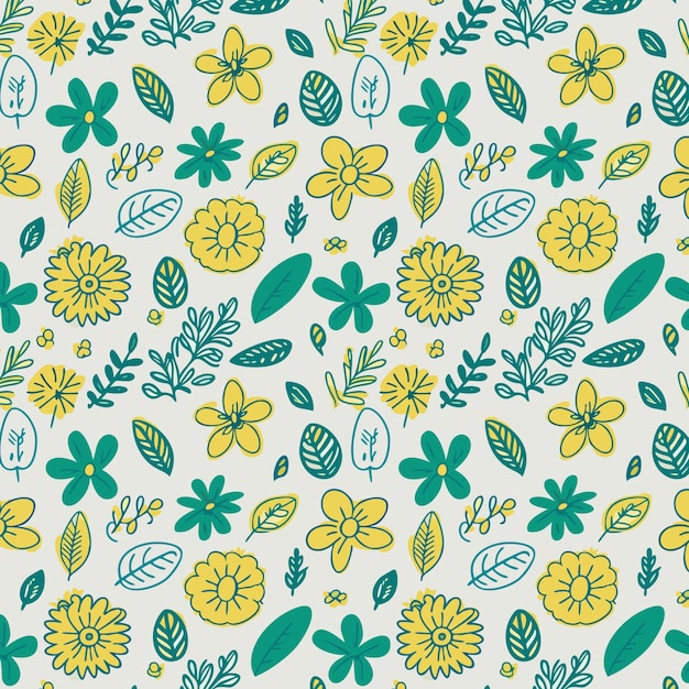 Vector flower pattern with leaves floral bouquets flower compositions floral pattern