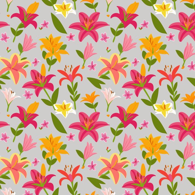 Flower pattern with leaves floral bouquets flower compositions floral pattern