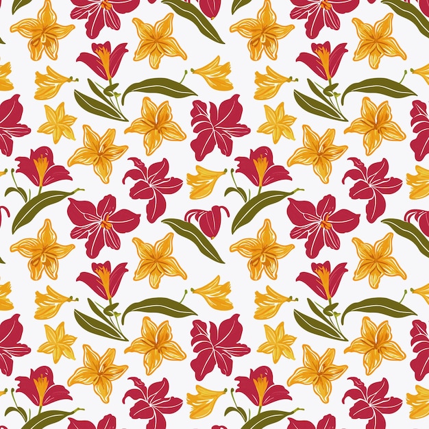 Flower pattern with leaves floral bouquets flower compositions floral pattern