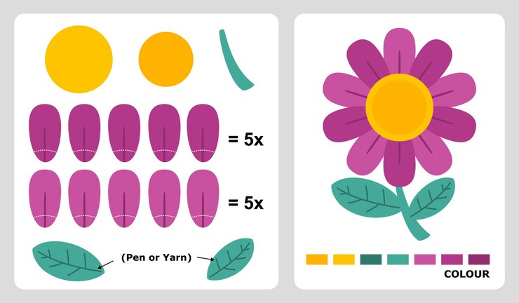 flower patterns for applique patchwork and paper crafts in cut and paste puzzle patterns