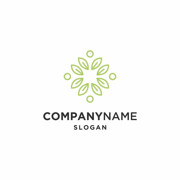 Flower people logo icon design template