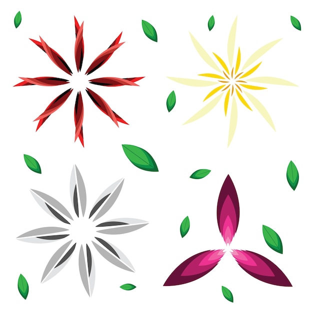 Petali di fiori per la decorazione quattro disegni